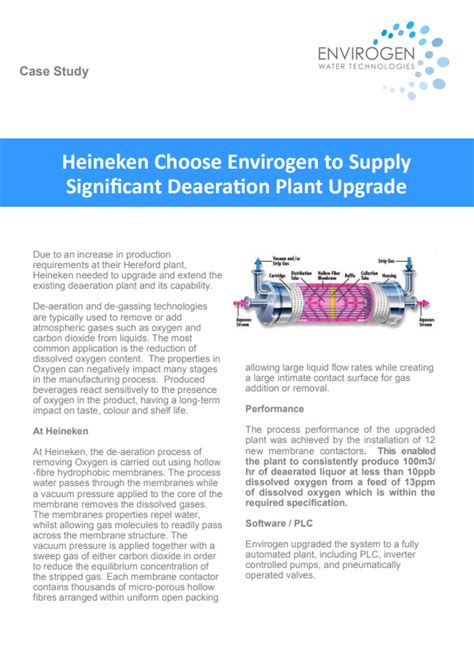 Deaeration Equipment | Heineken Upgrade Case Study | Envirogen Group