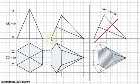 Sections of solids - Hexagon Pyramid - YouTube