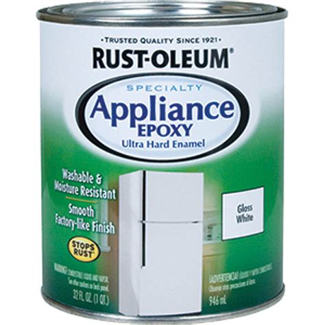 Rust-Oleum 241168 White Appliance Epoxy Paint - Moisture-Resistant Enamel for Indoor Metal Surfaces