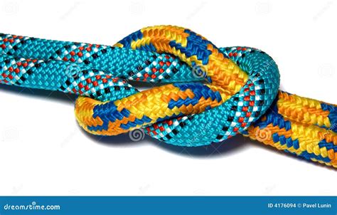 Reef Knot, stock photo. Image of orange, cyan, rope, knot - 4176094