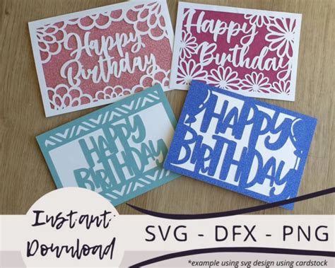 Happy Birthday Card SVG Cricut Card SVG | lupon.gov.ph