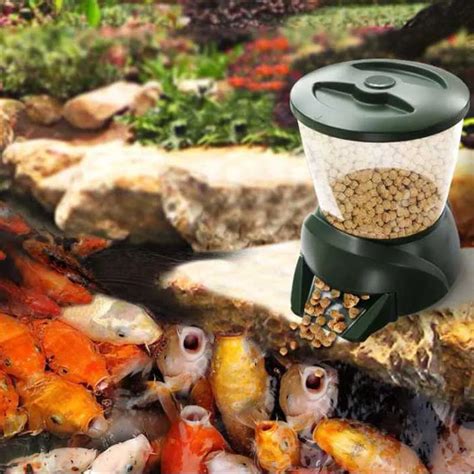 4.25L Automatic Pond Fish Feeder Fish Food Dispenser Digital Aquarium Timer Feeder Tank Food ...