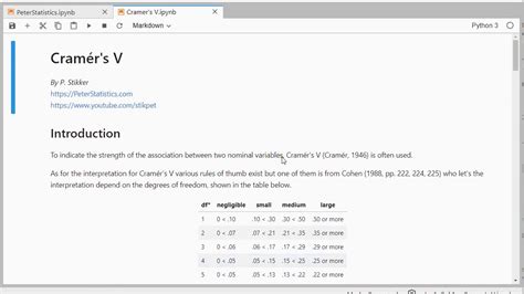 Python - Cramér's V (Independence) - YouTube