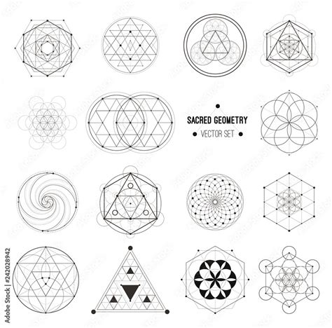 Vector set of sacred geometry symbols Stock Vector | Adobe Stock