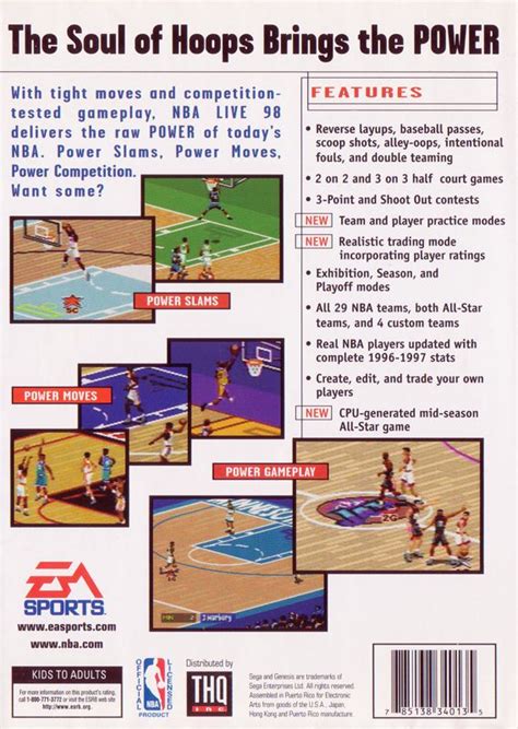 NBA Live 98 (1997) Genesis box cover art - MobyGames