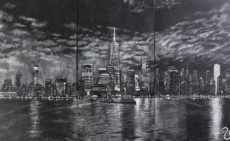 NYC at Night Drawing by Nicholas Williams - Fine Art America