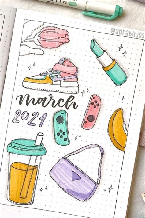 20 best bullet journal monthly covers with doodles – Artofit