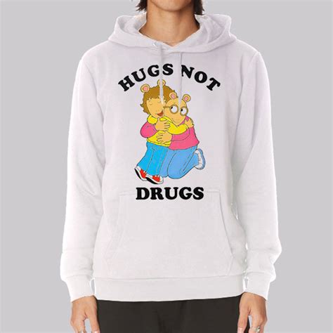 Arthur Meme Hugs Not Drugs Shirt Cheap | Made Printed