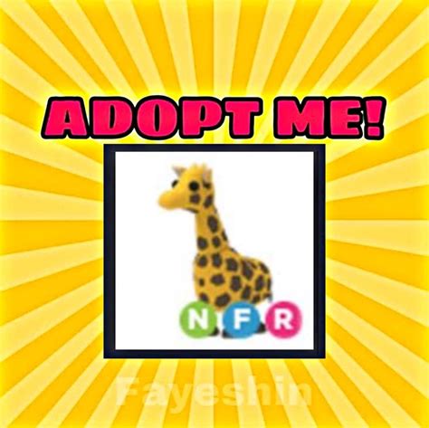 Adopt Me Legendary Neon Fly Ride Giraffe NFR