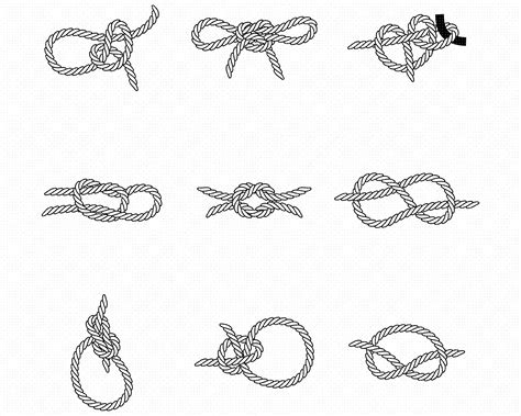 rope knots SVG, knot types PNG, DXF, clipart, EPS, vector By CrafterOks | TheHungryJPEG