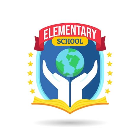 Free Vector | Hand drawn planet elementary school logo