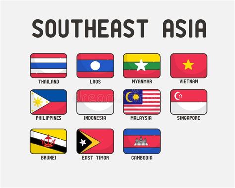 Southeast Asian Countries Flags