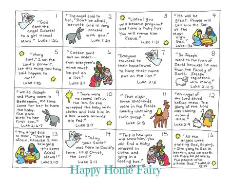 Bible Verse Advent Countdown for Kids - FREE Printable! - Happy Home Fairy