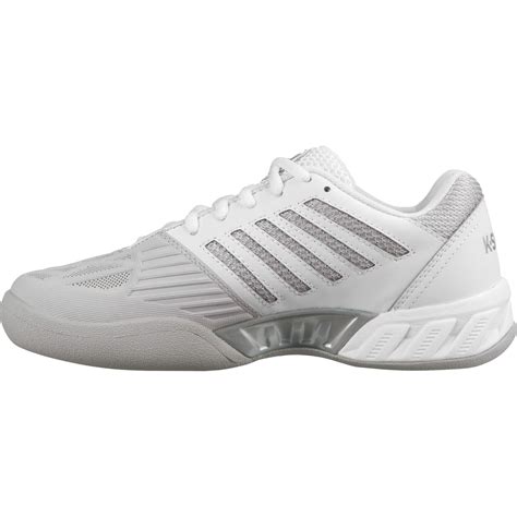 K-Swiss Womens Bigshot Light 3 Carpet Tennis Shoes - White/Silver - Tennisnuts.com