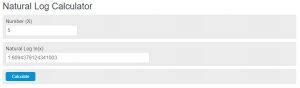 Natural Log Calculator - Calculator Academy