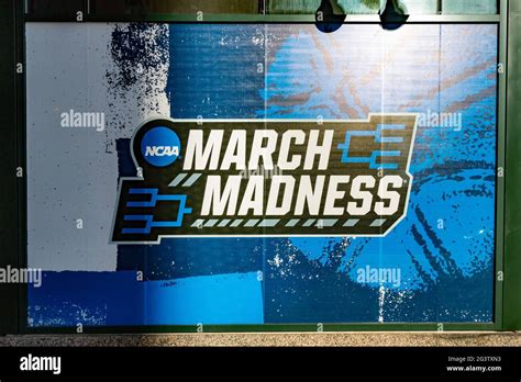 An illuminated March Madness poster in downtown Indianapolis recognizes ...