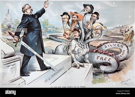 FREE SILVER CARTOON, 1895. /nAmerican cartoon, 1895, by Louis Dalrymple ...