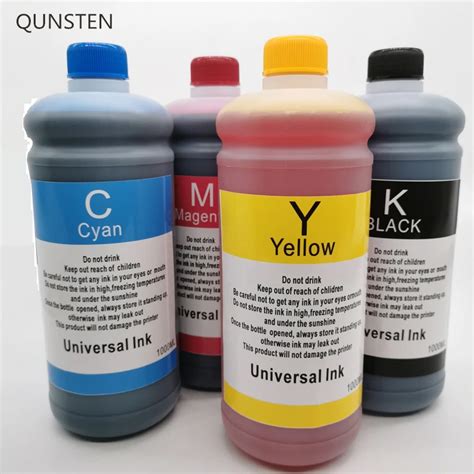 1000ml 1kg Liter Black C M Y Refill Dye Based Ink Kit Replacement For ...