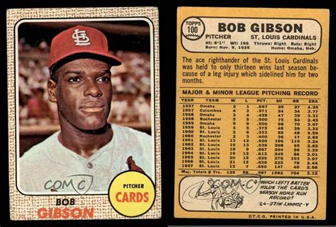 1968 Topps #100 Bob Gibson St. Louis Cardinals Baseball Card | eBay