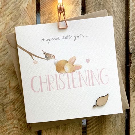 Christening Girl - Card, GB-CD-CHG, Owl's Nest Cards | Personalised Gifts | The Fabric Bug