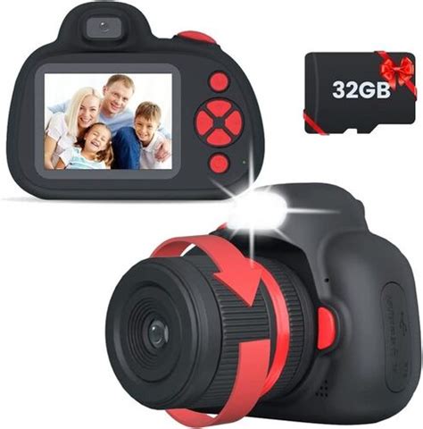 Black Kids Camera Digital Camera For Kids Video Camcorder With Rotary ...