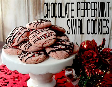 Chocolate Peppermint Swirl Cookies - Pink Cake Plate