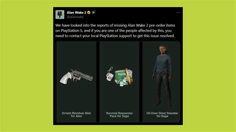 Missing Alan Wake 2 PS5 preorder items aren’t our problem, says Remedy