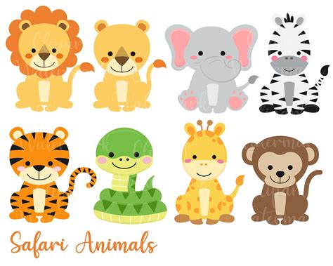 Safari Clipart, Lion Clipart, Puppy Clipart, Clipart Baby, Safari Party ...