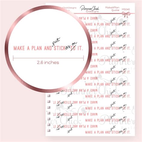 "Make A Plan" Quote – PlannerChickDesigns