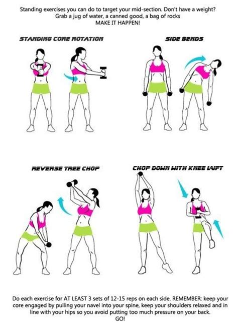 Great standard core exercises to try with a free weight #workouts #core ...