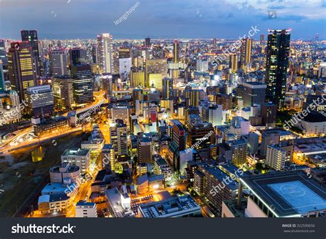 Skyline Of Osaka City At Night Stock Photo 322590656 : Shutterstock