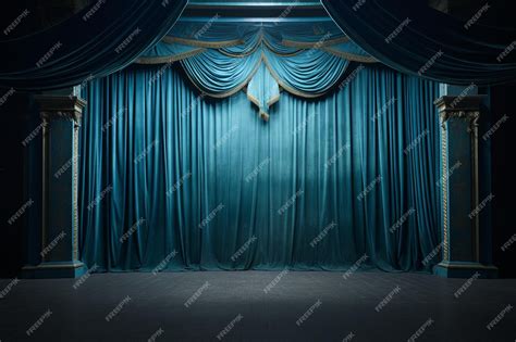 Premium AI Image | Blue Stage Curtains Generative AI