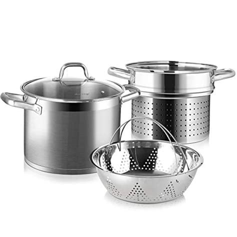 Duxtop Professional Stainless Steel Pasta Pot with Strainer Insert, 4PC ...