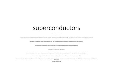 Superconductivity Explained: Zero Resistance and Perfect Diamagnetism | PPT