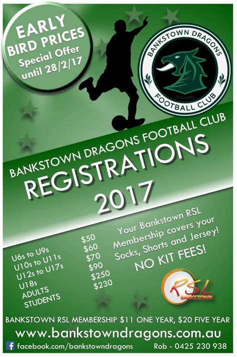 Registration - Bankstown RSL Dragons Football Club - SportsTG