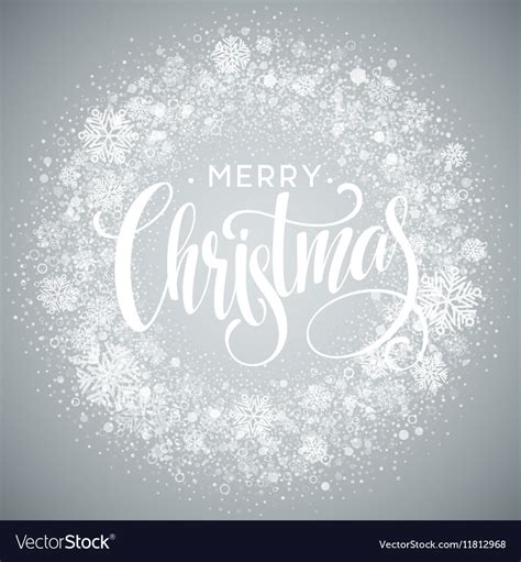 Merry christmas lettering design with white Vector Image