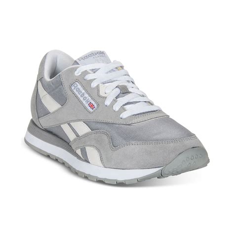 Reebok Classic Nylon Casual Sneakers in Gray for Men (FLAT GREY/WHITE/STEEL) | Lyst