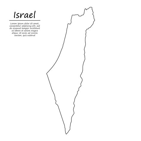 Simple outline map of Israel, in sketch line style 21808769 Vector Art ...