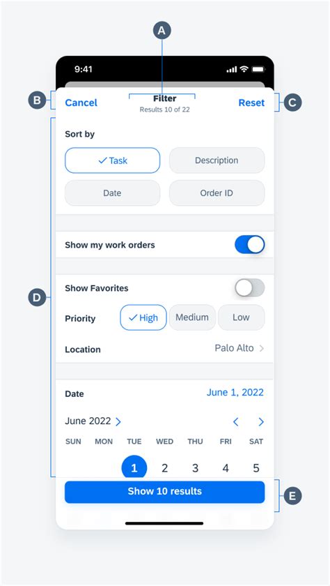 Sort & Filter Form | SAP Fiori for iOS Design Guidelines