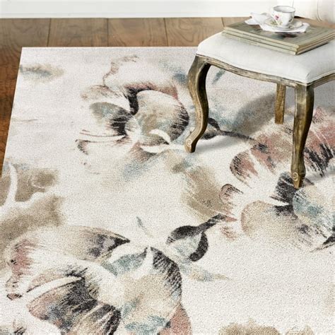 LR Home Soft Floral Garden 5x7 Gray Area Rug - Walmart.com - Walmart.com