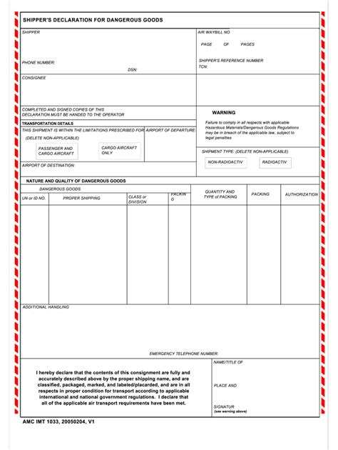 Dangerous Goods Form Pdf - Fill Online, Printable, Fillable, Blank | pdfFiller