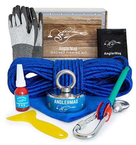 AnglerMag Magnet Fishing Kit, Strong Combined 1250 lb Double Sided ...