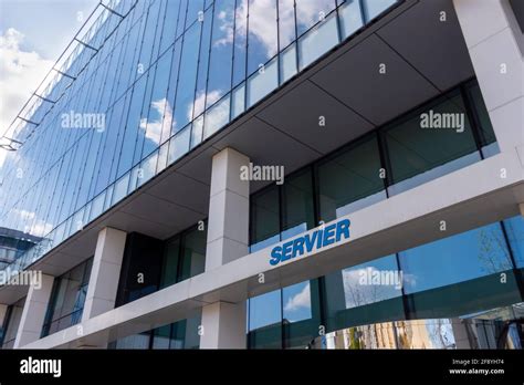 Exterior view of the headquarters of Servier laboratories, a French ...