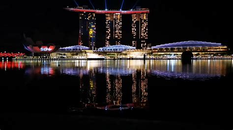 The Marina Bay Sands In Singapore At Night Free Stock Video Footage, Royalty-Free 4K & HD Video Clip