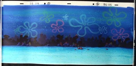 SpongeBob Original Hand-Painted Background Night Time