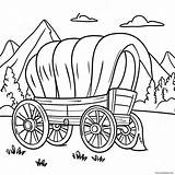 Covered Wagon On The Oregon Trail Coloring Page 28435 22455 sketch template