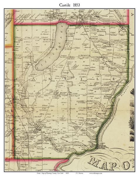 Castile, New York 1853 Old Town Map Custom Print - Wyoming Co. - OLD MAPS