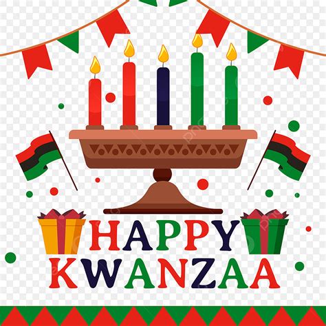 Kwanzaa PNG Picture, Kwanzaa Color Flag And Candlestick Illustration ...