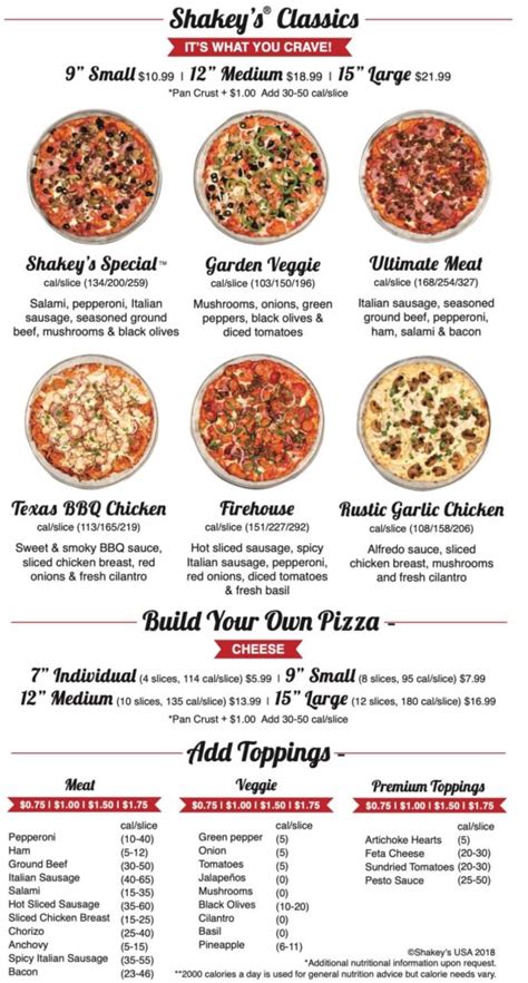 Shakey's Pizza Pasco, WA Menu (Updated: August 2022)