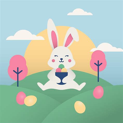 Easter with Cute Rabbit 275288 Vector Art at Vecteezy, Cute Bunny Art HD phone wallpaper | Pxfuel